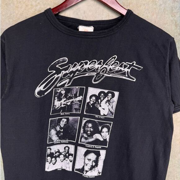 VTG 1981 SuperFest Rnb/Soul Concert T Shirt Sz L Black Rick James Houston Retro - Picture 4 of 7